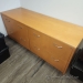 Mid Tone L Suite Desk w/ P-Shape Runoff & 4 Drawer File Credenza